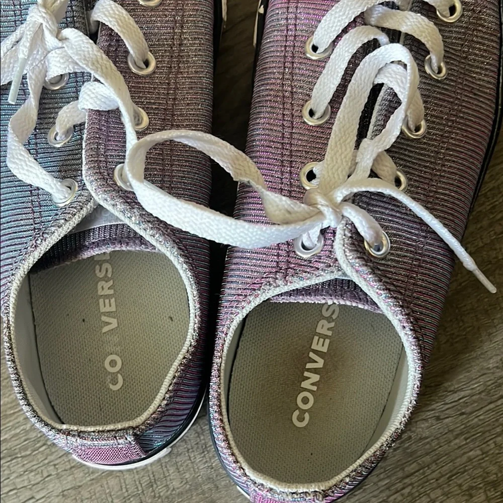 Converse Kids' Shimmering Blue and Purple Sneakers 7